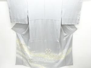 華紋に花鳥模様一つ紋色留袖(比翼付き)